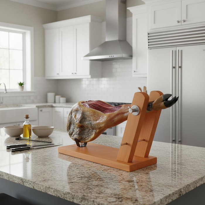 Jamonero Soporte Madera Teruel Quid 44,5x18x33 cm