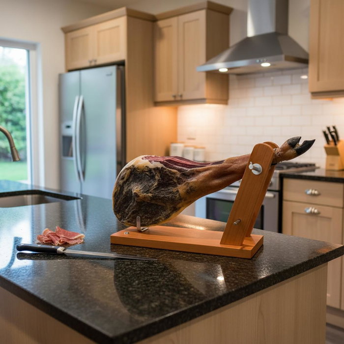 Jamonero Soporte Madera Teruel Quid 44,5x18x33 cm