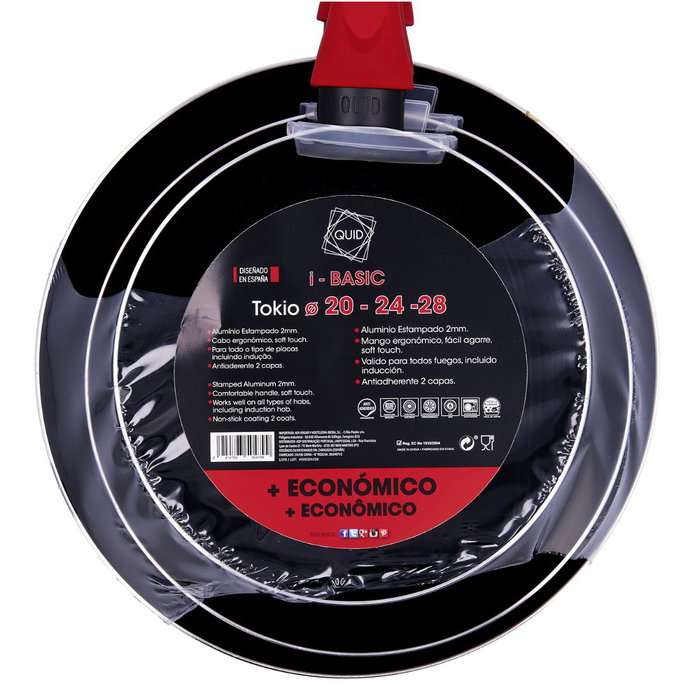 Set 3 Sartenes Aluminio Estampado Tokio Quid 20-24-28 cm