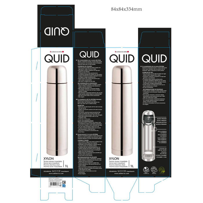 Termo Acero Inoxidable Xylon Quid 1 L