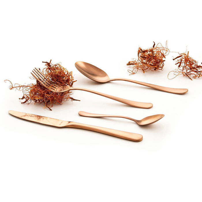 Caja 12 Cuchara Mesa Acero Inox Austin Cobre Amefa 20,5 cm-2,5 mm