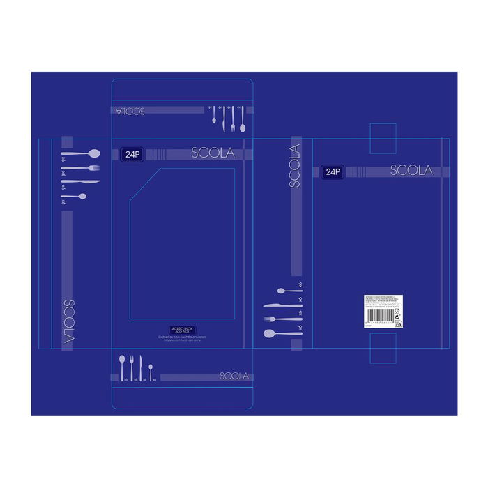 Cubertería 24 Piezas Acero Inoxidable Scola 24 Piezas Con Chuletero