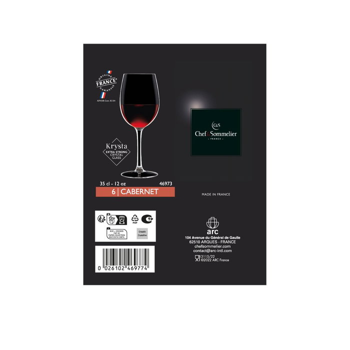 Caja 6 Copas Tulip Vino Cristalin Cabernet Tulip Chef & Sommelier 35 cL