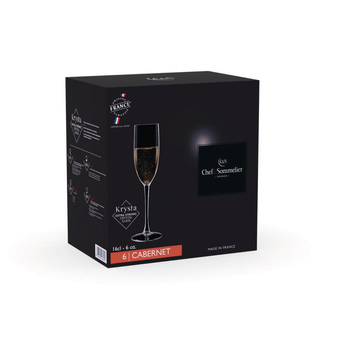 Caja 6 Copas Flauta Krysta Cabernet Chef & Sommelier 16 cL