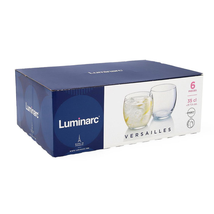 Set 6 Vasos Bajos Vidrio Versailles Luminarc 35 cL