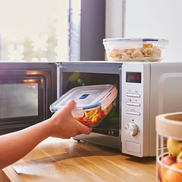 Set 2 Recipientes Rect Herméticos Vidrio Pure Box Active Luminarc Set 2 Piezas 38 cL - 122 cL