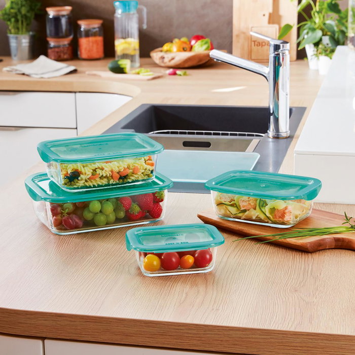 Set 5 Recipientes Vidrio con Tapa Keep'N Lagon Luminarc 76 cL - 82 cL - 92 cL - 2*122 cL Set 5 Recipientes Vidrio con Tapa Keep'N Lagon Luminarc 76 cL - 82 cL - 92 cL - 2*122 cL
