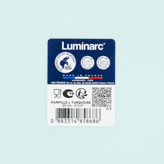 Luminarc Plato Llano Opal Pampille Turquesa 25 cm