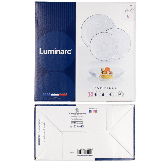 Luminarc Vajilla Pampille Clear 18 Piezas Transparente Luminarc Vajilla Pampille Clear 18 Piezas Transparente