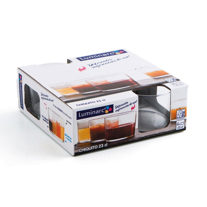 Set 4 Vasos Bajos Vidrio Chiquito Luminarc 23 cL