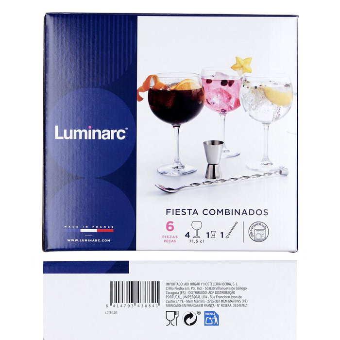 Luminarc Set de 6 piezas Fiesta combinados transparente Luminarc Set de 6 piezas Fiesta combinados transparente