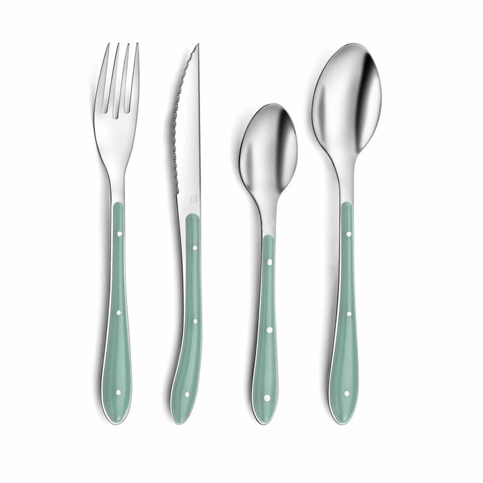 Amefa Set de 24 Cubiertos Bistro Verde 9,2 cm-1,5 mm