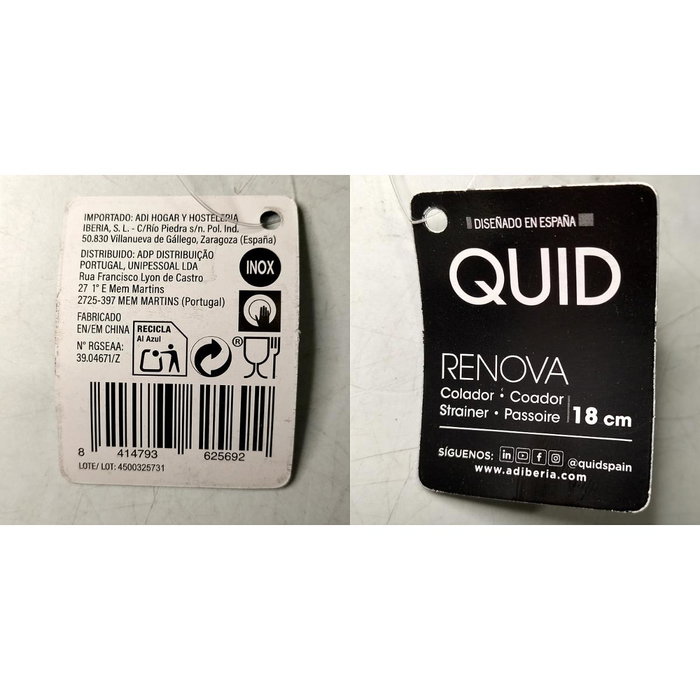 Quid Colador Acero Inoxidable 18cm Renova Quid Colador Acero Inoxidable 18cm Renova