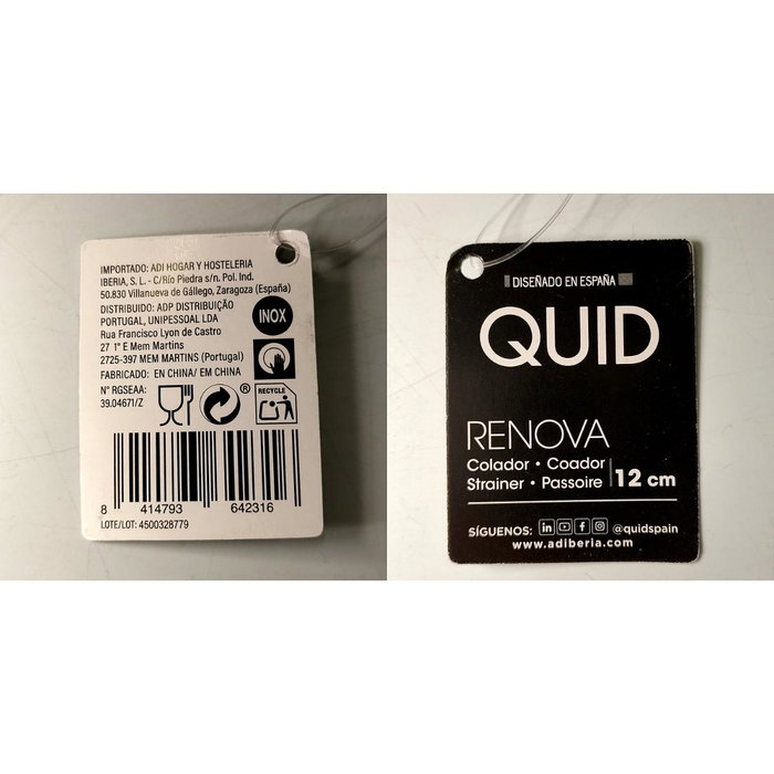 Quid Colador Renova de 12 cm en Acero