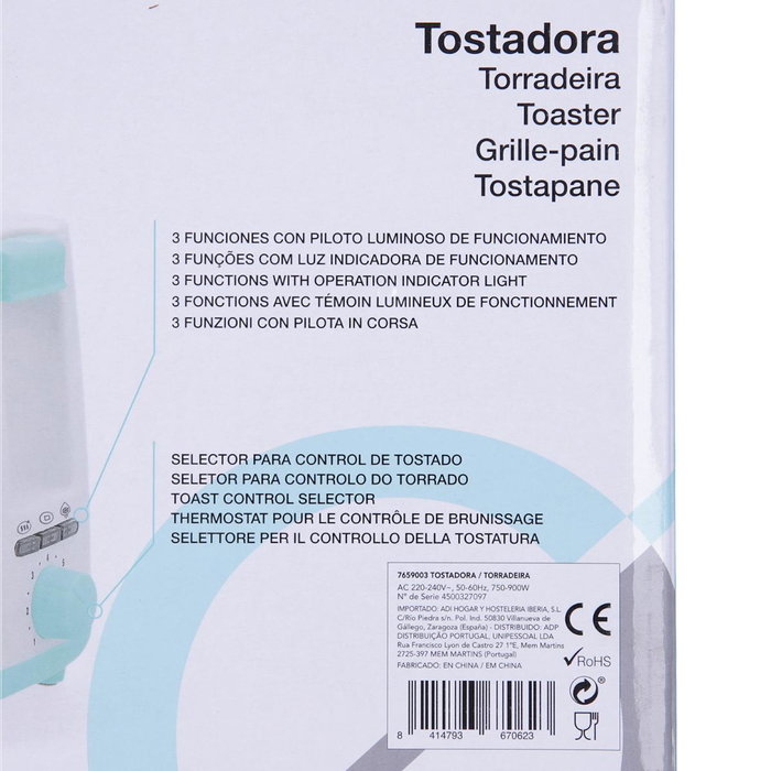 DCook Tostador Ranura Larga Gallery 800 W Blanco