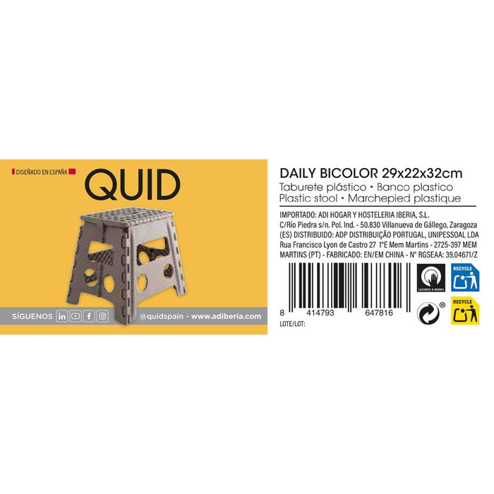 Taburete Plegable Daily Quid 29x22x32 cm