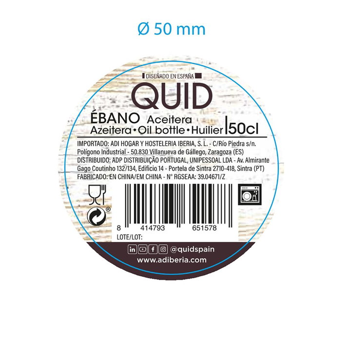 Aceitera Vidrio Ebano Quid 0,5 L Aceitera Vidrio Ebano Quid 0,5 L