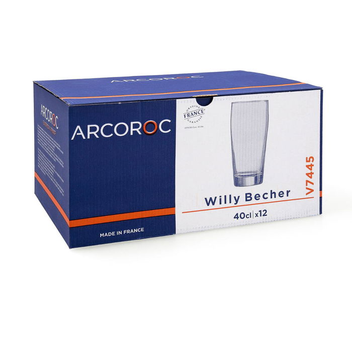 Caja 12 Vasos Cerveza Vidrio Willi Becher Arcoroc 40 cL