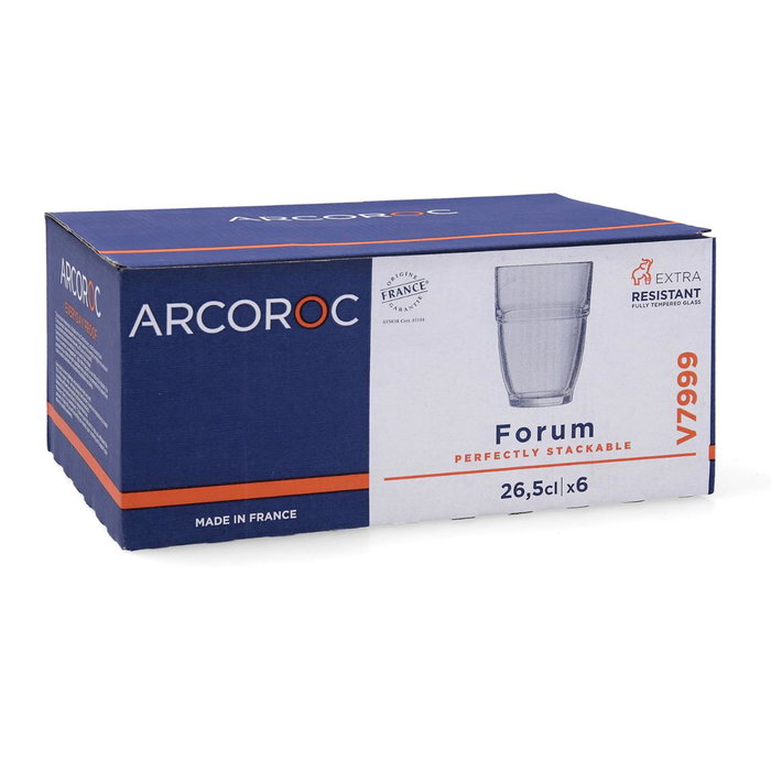 Caja 6 Vasos Altos Vidrio Forum Arcoroc 26,5 cL
