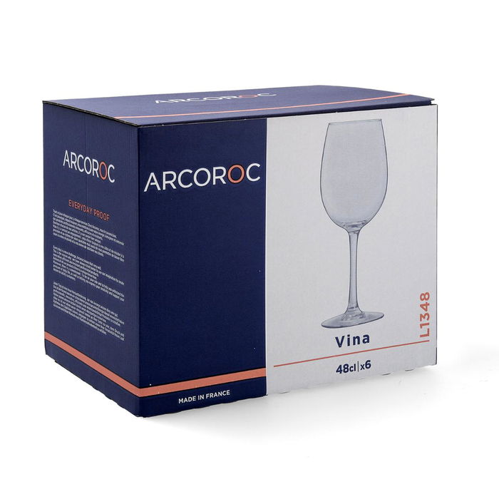 Caja 6 Copas Vino Vidrio Vina Arcoroc 48 L Caja 6 Copas Vino Vidrio Vina Arcoroc 48 L