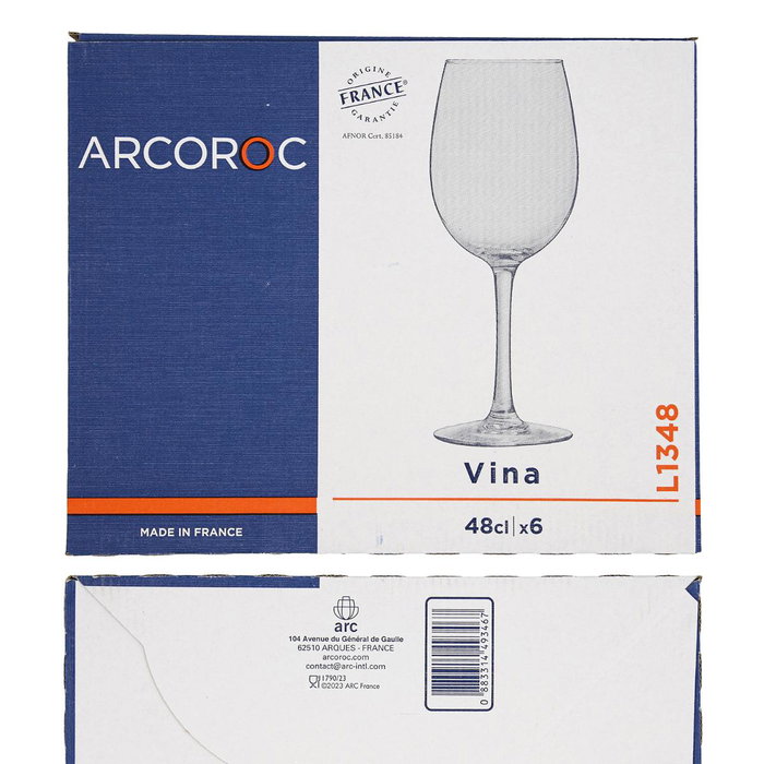 Arcoroc Set de 6 Copas de Vino Vina en Vidrio Transparente Arcoroc Set de 6 Copas de Vino Vina en Vidrio Transparente