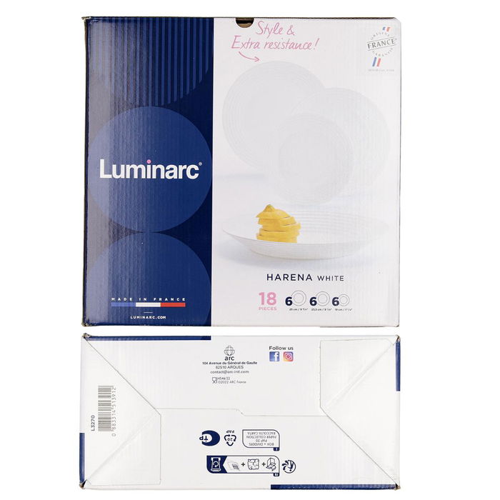 Vajilla Opal Harena Luminarc 18 Piezas - 6 Personas