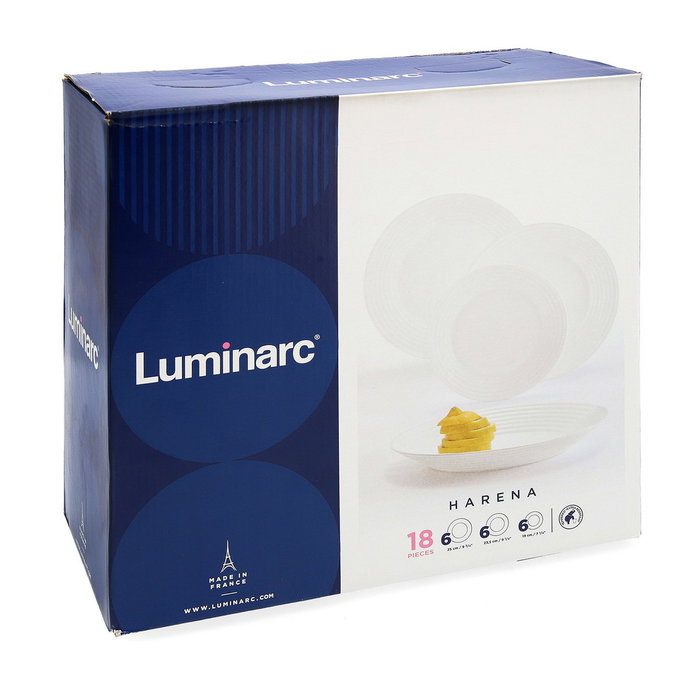 Luminarc Vajilla Opal Harena Blanco 18 Piezas