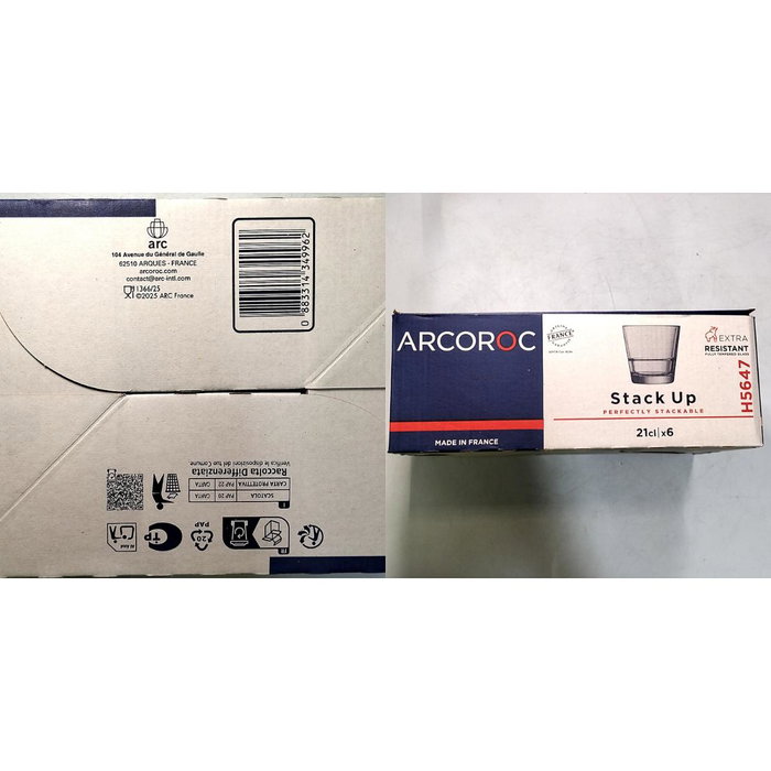 Arcoroc Caja 6 Vasos Bajos Stack Up 21 cL