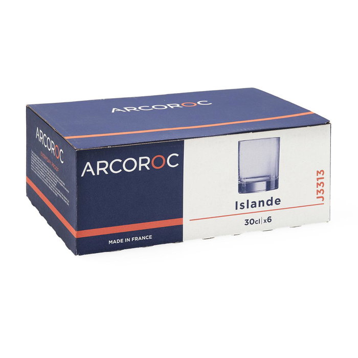 Arcoroc Caja de 6 Vasos Bajos Islande 30 cL en Vidrio Transparente