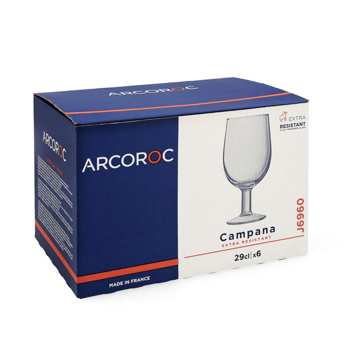 Caja 6 Copas Cerveza Vidrio Tensionado Campana Arcoroc 29 cL
