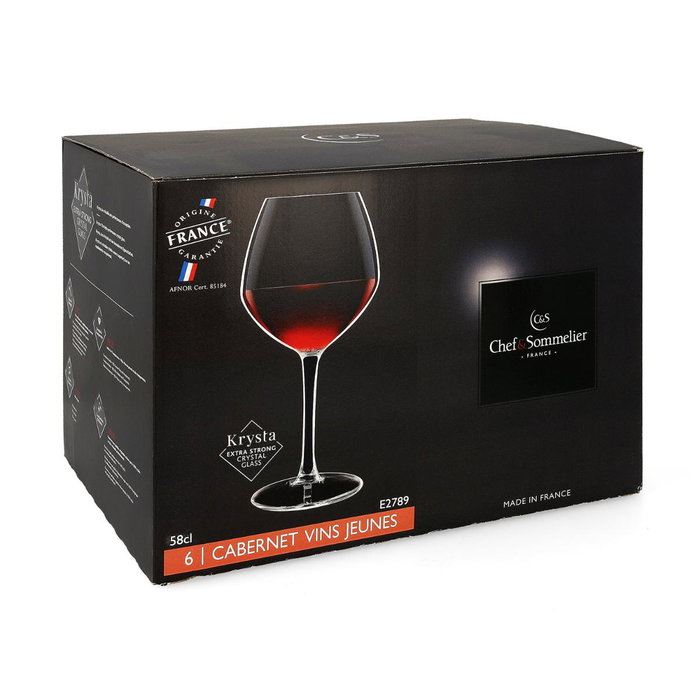 Caja 6 Copas Vino Krysta Cabernet Vinos Jov Chef & Sommelier 58 cL