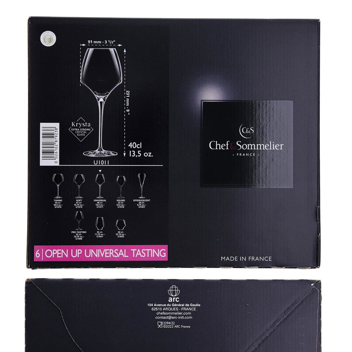 Caja 6 Copas Vino Krysta Open Up Chef & Sommelier 40 cL