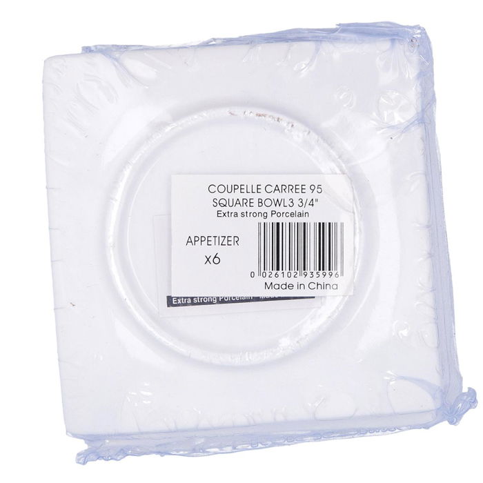 Set 6 Platos Cuadrados Porcelana Appetizer Arcoroc 9,5 cm Set 6 Platos Cuadrados Porcelana Appetizer Arcoroc 9,5 cm