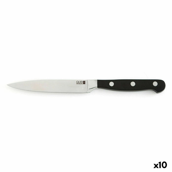Quid Professional Cuchillo Multiusos Inox Chef Black 12 cm (10 Unidades) de Acero Inoxidable