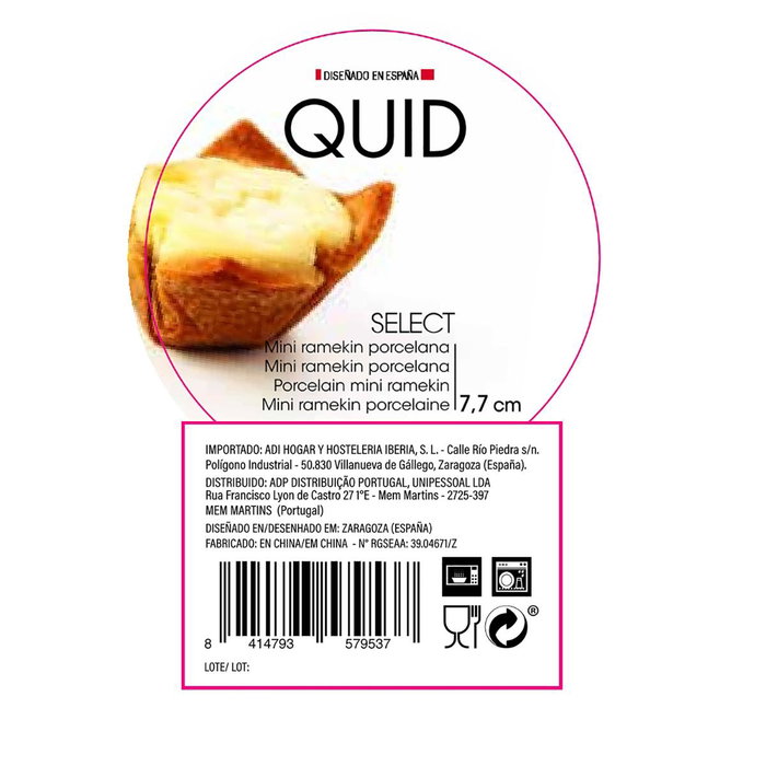 Mini Ramekin Porcelana Select Quid 7,7 cm (6 Unidades)