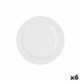 Bidasoa Plato de Postre Glacial Ala Estrch 20 cm (6 Unidades) de Porcelana Blanca