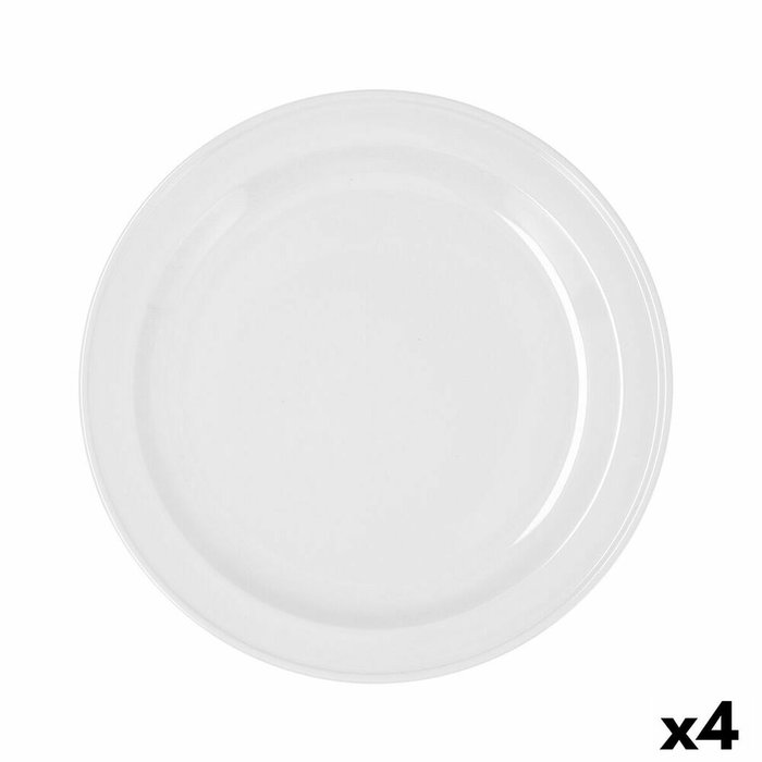 Bidasoa Plato Llano Glacial Ala Estrch 26 cm (4 Unidades) Blanco