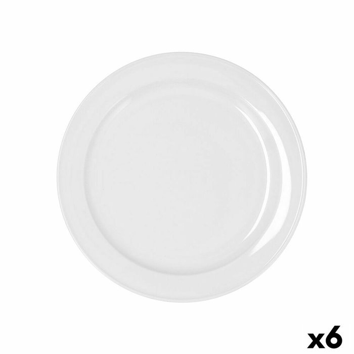 Bidasoa Plato Llano Glacial Ala Estrech 24 cm (6 Unidades) Blanco
