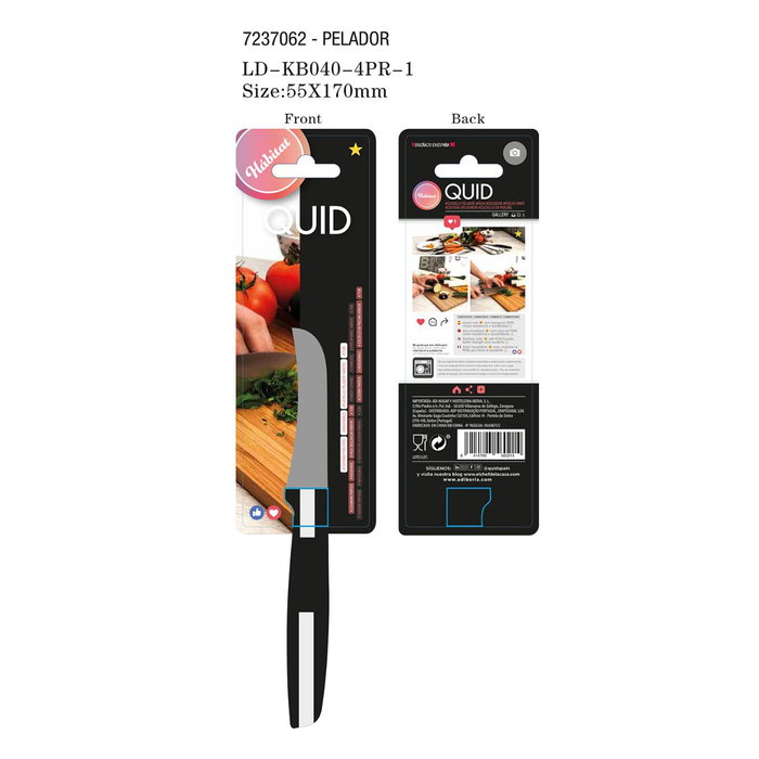 Cuchillo Pelador Acero Inoxidable Habitat Quid 7 cm (12 Unidades) Cuchillo Pelador Acero Inoxidable Habitat Quid 7 cm (12 Unidades)