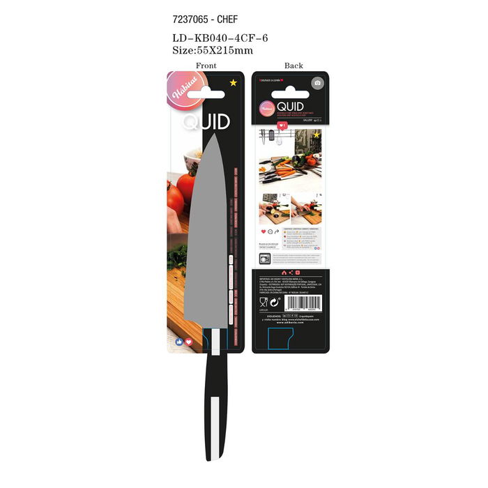 Cuchillo Chef Acero Inoxidable Habitat Quid 15 cm (12 Unidades)
