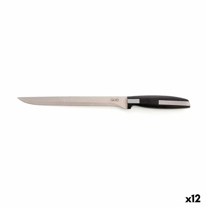 Quid Cuchillo Jamón Acero Inoxidable Habitat 25 cm (12 Unidades) de color Negro