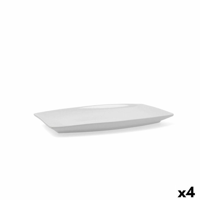 Quid Fuente Rectangular Porcelana Gastro 30.5x19.5x2.5 cm, 4 Unidades