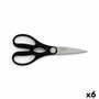 Quid Tijeras de Acero Inoxidable Kitchen Chef 21 cm (6 Unidades) inevitablemente negras con mango soft touch