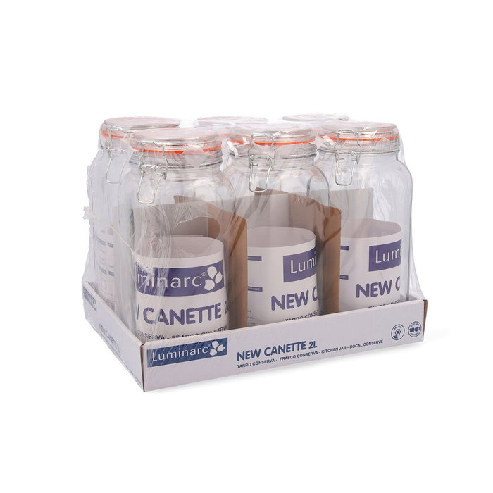 Quid Tarro Hermético Vidrio New Canette 2 L (6 Unidades)