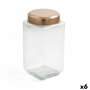 Quid Tarro Vidrio Tape Metal Cobre B&W 1,65 L (6 Unidades)