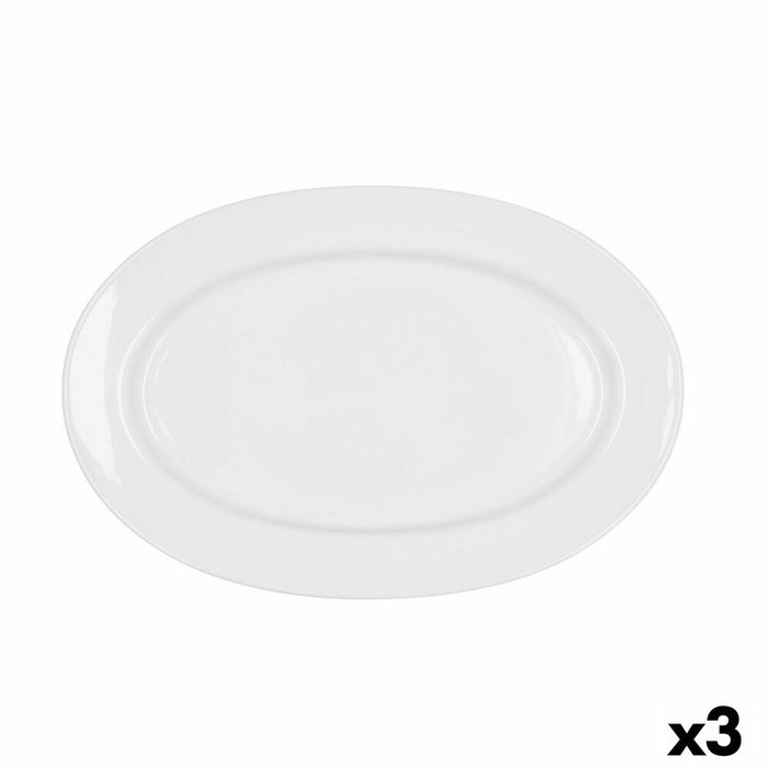 Bidasoa Fuente Oval Porcelana Glacial Blanco 32 x 22 cm (3 Unidades)