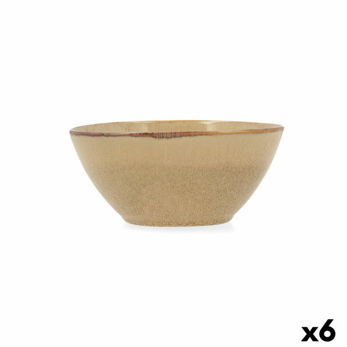 Bidasoa Bol Cerámico Ikonic Marrón (6 Unidades) 15,8x15x7 cm