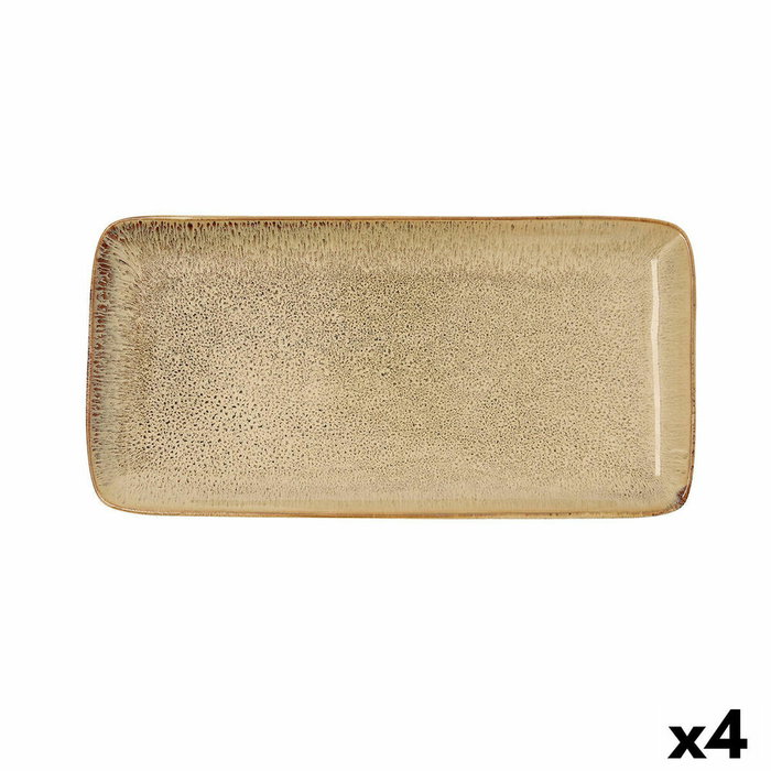 Bidasoa Fuente Rectangular Cerámica Ikonic 28x14 cm (4 Unidades) en Marrón