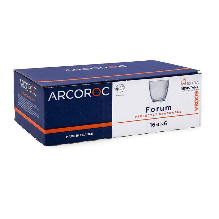 Caja de 6 Vasos Bajos Vidrio Forum Arcoroc 16 cL Caja de 6 Vasos Bajos Vidrio Forum Arcoroc 16 cL