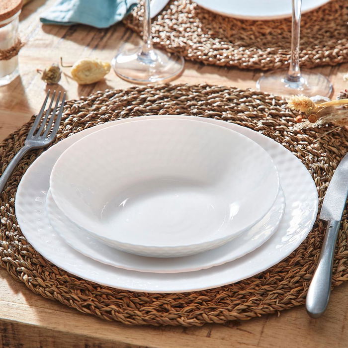 Vajilla Opal Pampille Blanco Luminarc 18 Piezas - 6 Personas